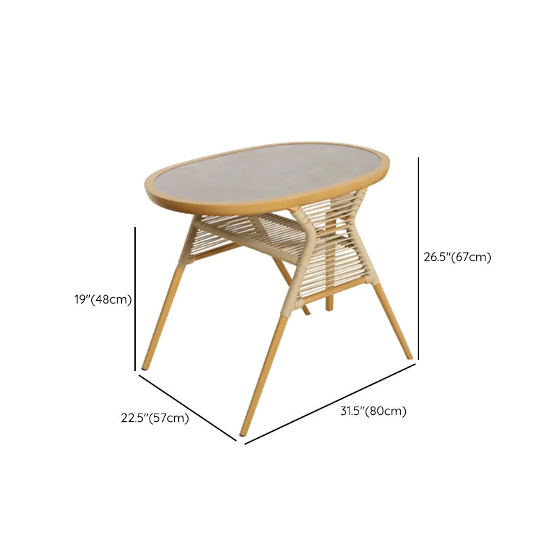 Modern Style Bistro Set Metal Base 3 Pieces Bistro Set for Outdoor