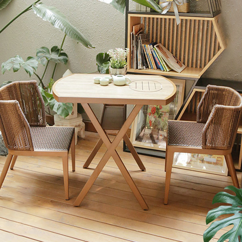 Modern Style Bistro Table Set Wooden Top 1/2/3 Pieces Bistro Table Set