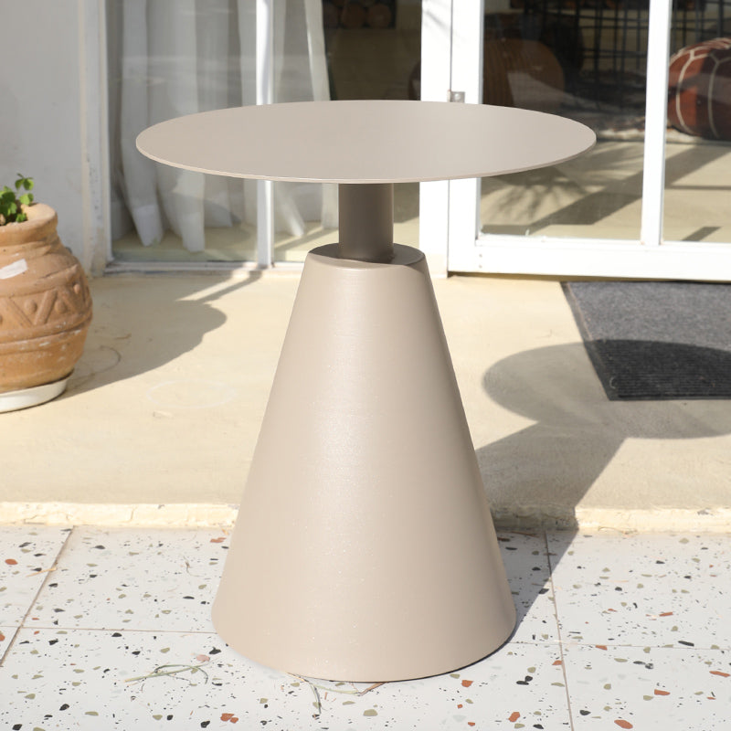 Round Outdoor Table Industrial Dining Table with Pedestal Base