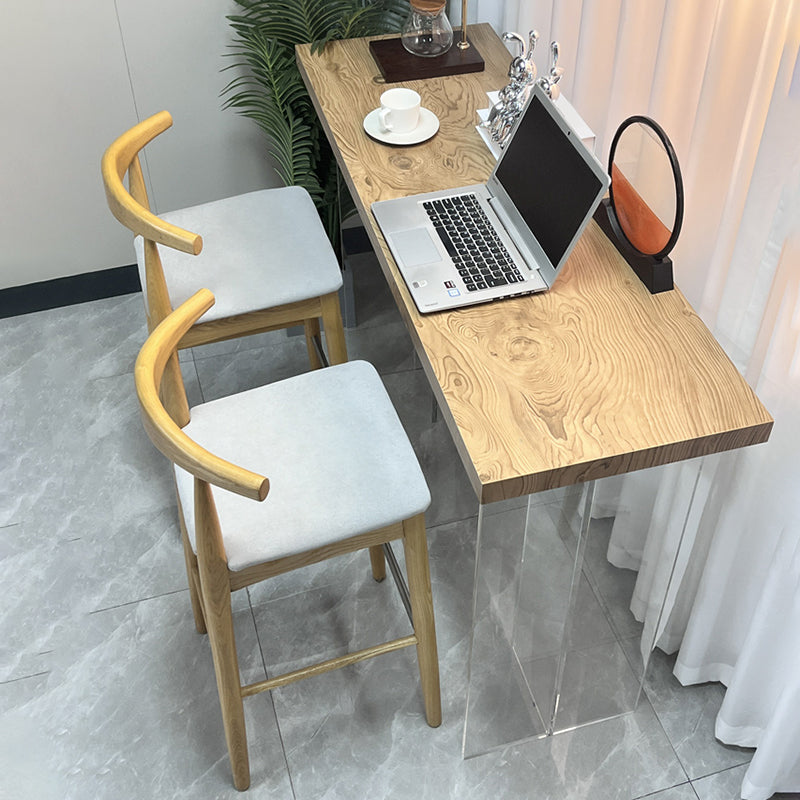 Rectangle Counter Height Pub Set 1/2/3 Pcs Modern Bar Table and Solid Wood Stools