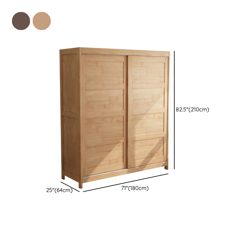 Modern Style Wardrobe Cabinet Wood Clothes Rail Wardrobe Armoire with Shelves