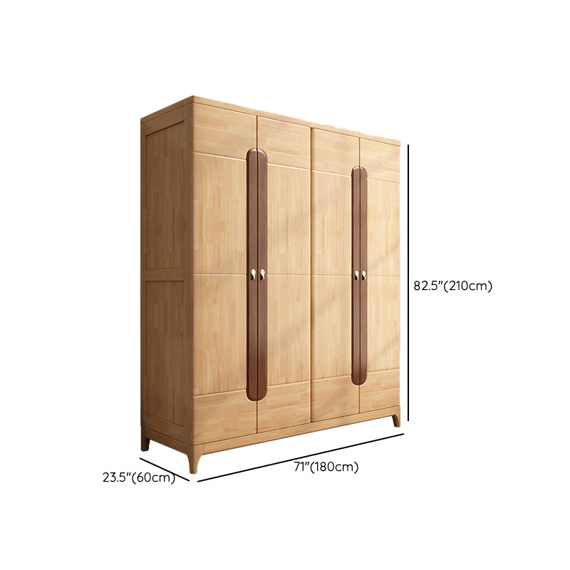 Modern Style Wardrobe Cabinet Wood Clothes Rail Wardrobe Armoire with Shelves
