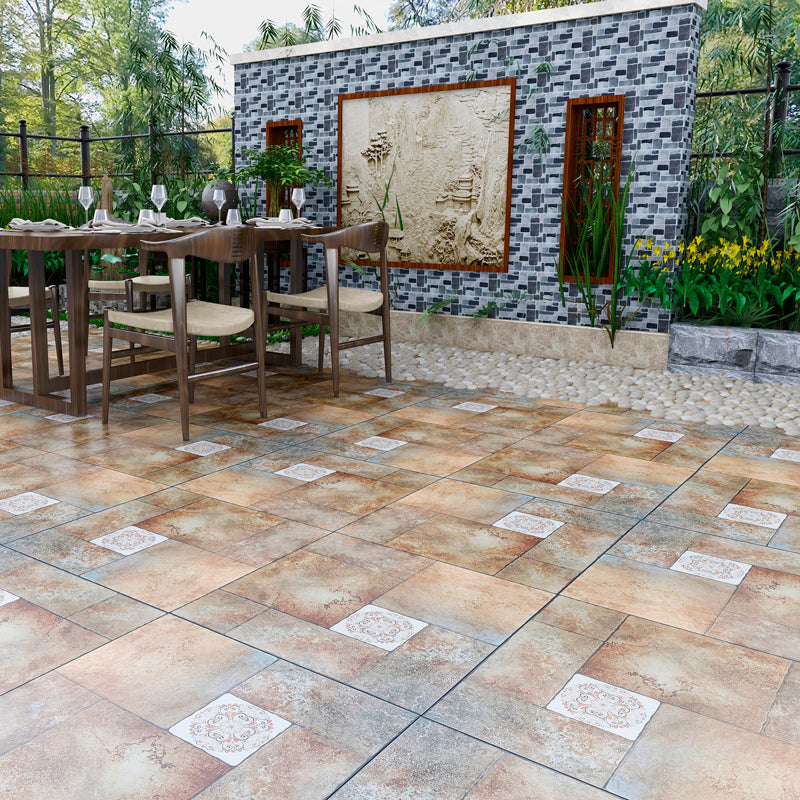 Carrelage de sol carré à bord droit, carrelage de sol vintage singulier pour sol extérieur