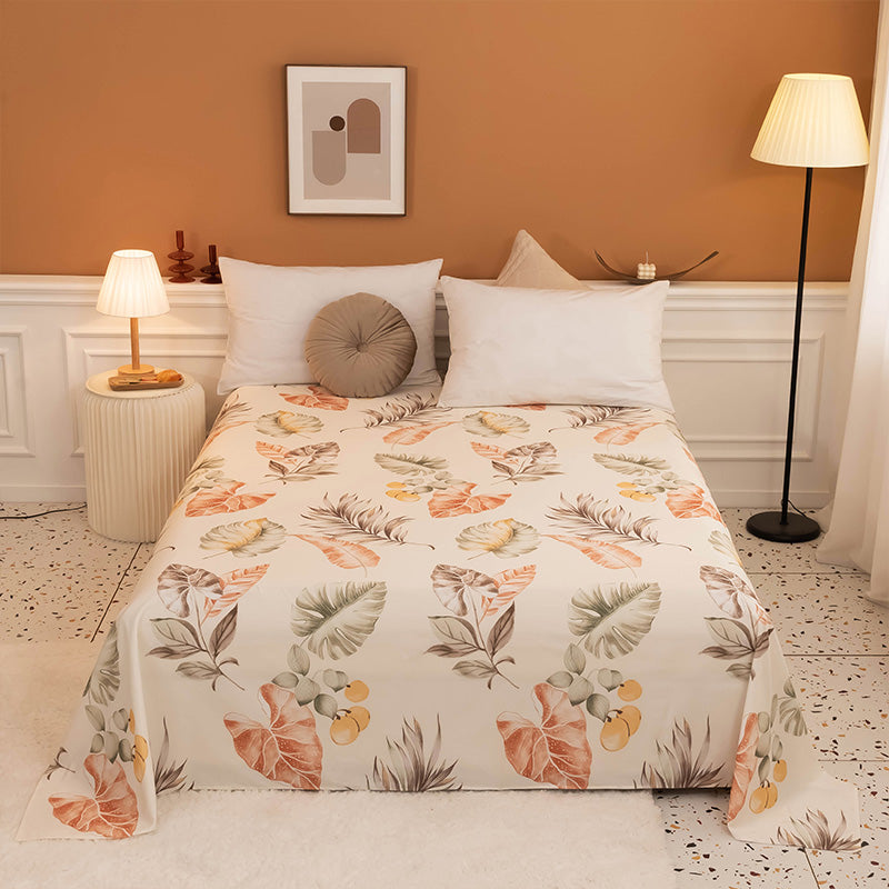 Floral Pattern Bed Sheet Breathable Skin-friendly Bed Sheet Set