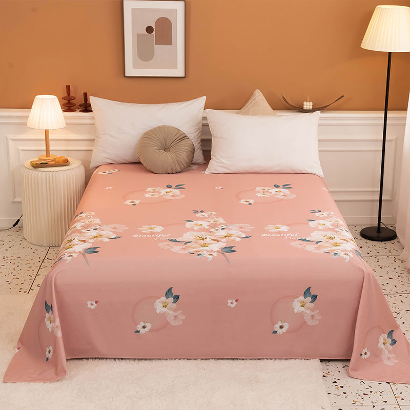 Floral Pattern Bed Sheet Breathable Skin-friendly Bed Sheet Set