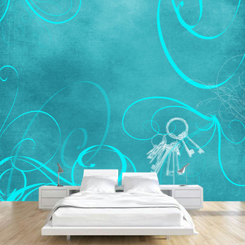 Illustration Stain Resistant Mural Plant Decoration Living Room Wall Mural
