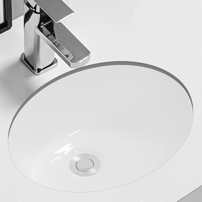 Modern Oval Wash Stand Ceramic Metal Undermount Bathroom Sink