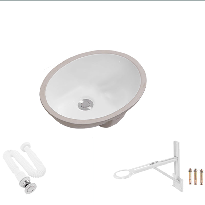 Modern Oval Wash Stand Ceramic Metal Undermount Bathroom Sink