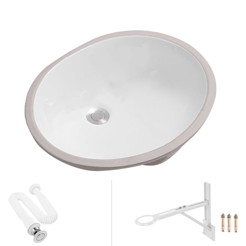 Modern Oval Wash Stand Ceramic Metal Undermount Bathroom Sink