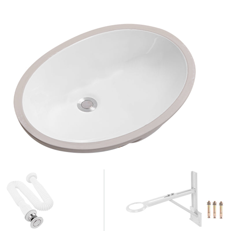 Modern Oval Wash Stand Ceramic Metal Undermount Bathroom Sink