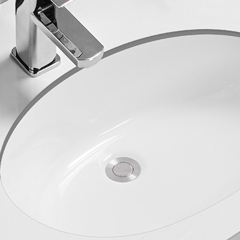 Modern Oval Wash Stand Ceramic Metal Undermount Bathroom Sink
