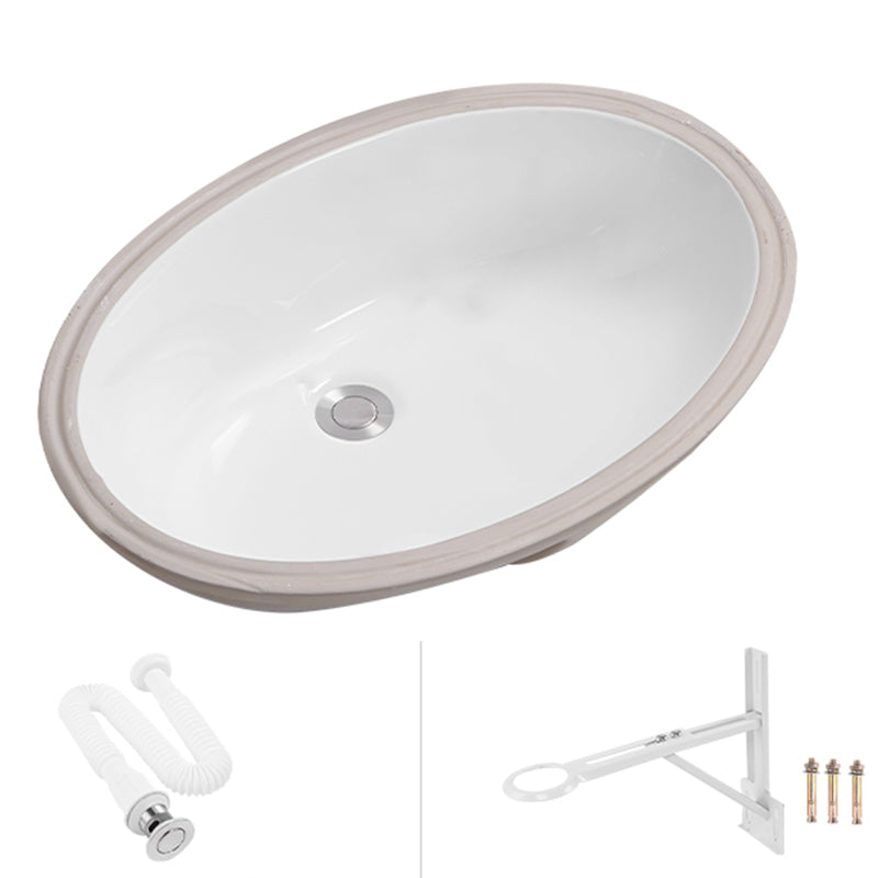 Modern Oval Wash Stand Ceramic Metal Undermount Bathroom Sink