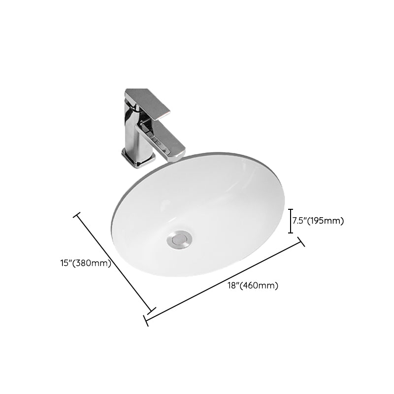 Modern Oval Wash Stand Ceramic Metal Undermount Bathroom Sink