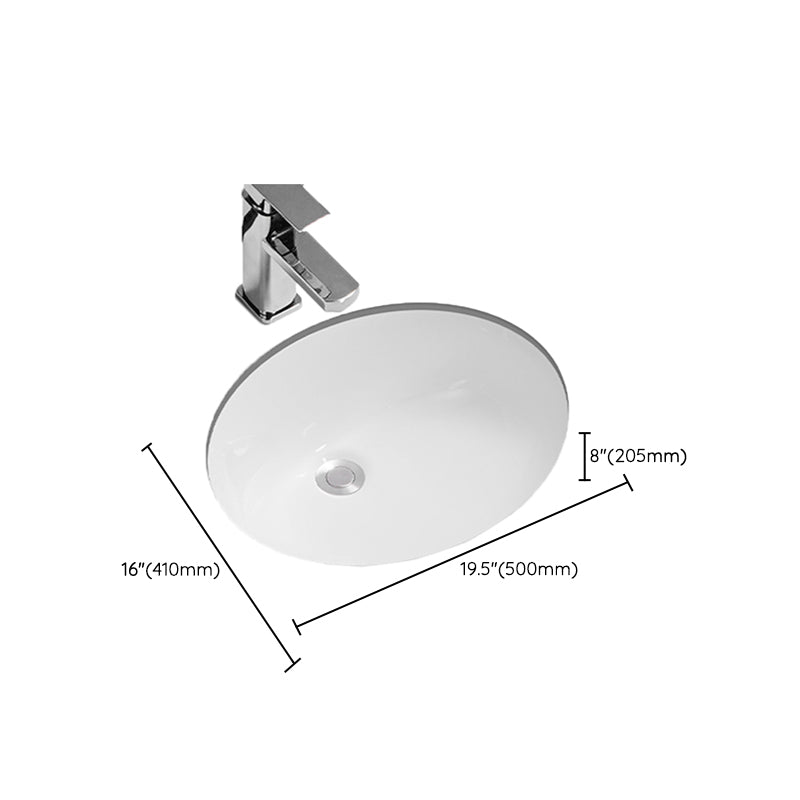 Modern Oval Wash Stand Ceramic Metal Undermount Bathroom Sink