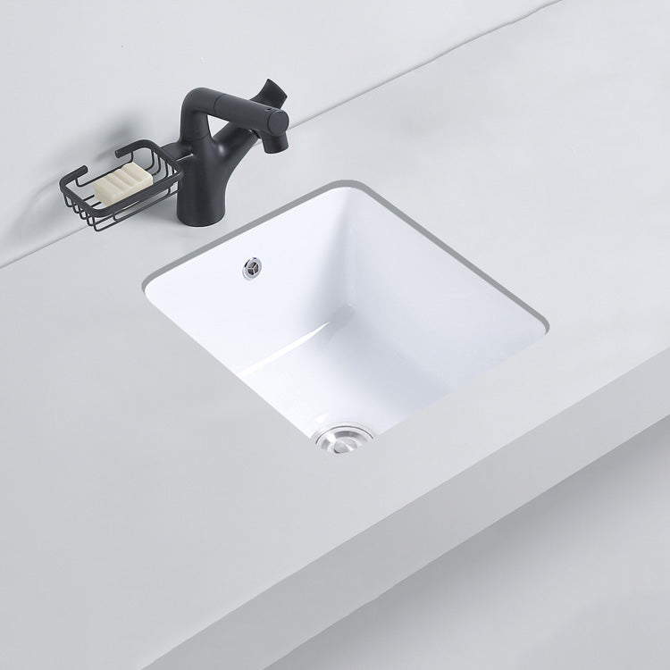 Modern Bathroom Sink Porcelain with Overflow and Drain Assembly Undermount Vanity Sink