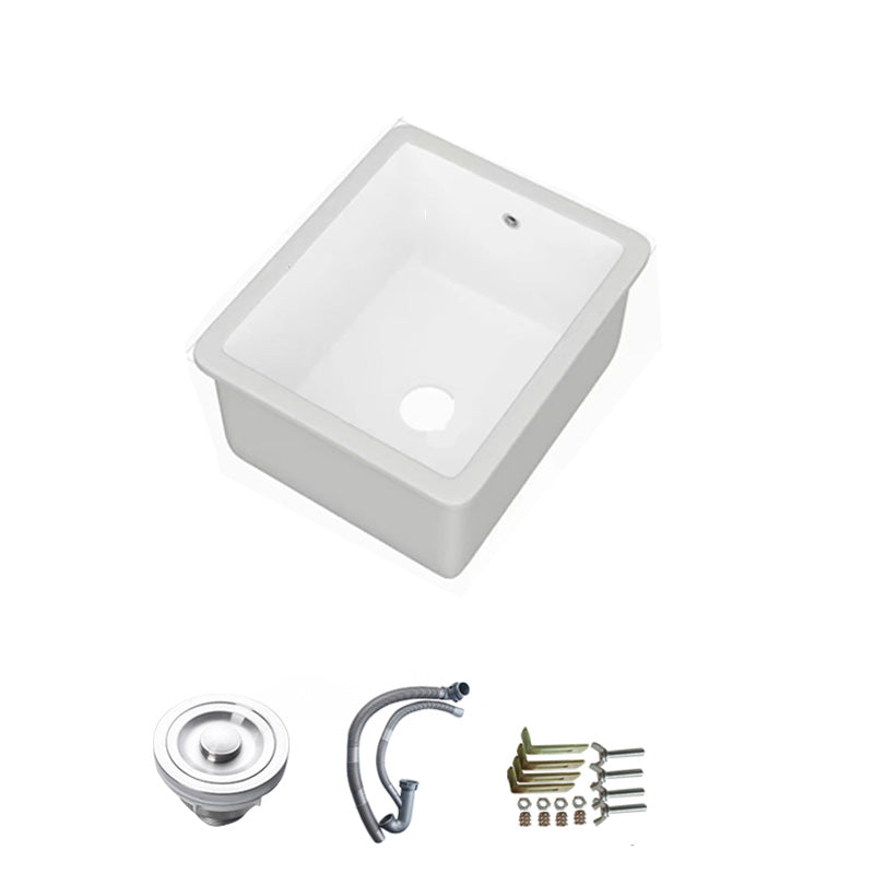 Modern Bathroom Sink Porcelain with Overflow and Drain Assembly Undermount Vanity Sink