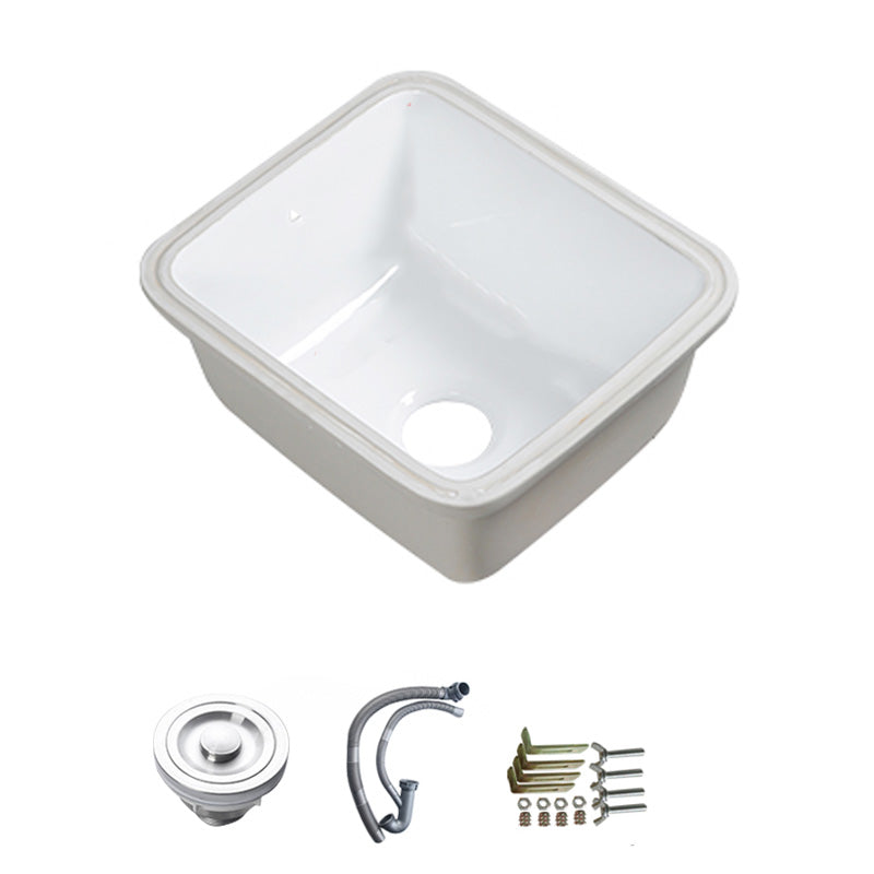 Modern Bathroom Sink Porcelain with Overflow and Drain Assembly Undermount Vanity Sink