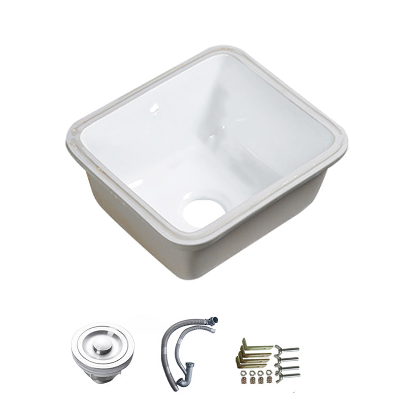 Modern Bathroom Sink Porcelain with Overflow and Drain Assembly Undermount Vanity Sink