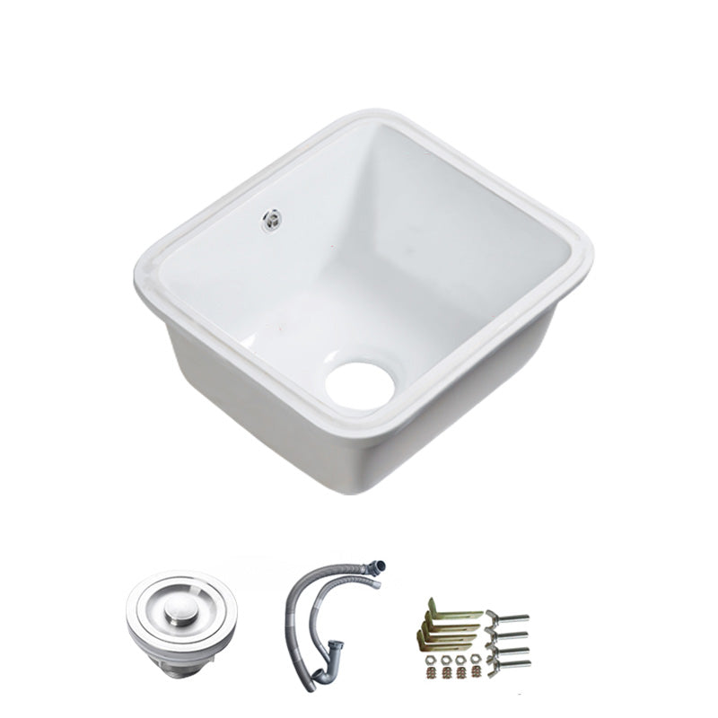 Modern Bathroom Sink Porcelain with Overflow and Drain Assembly Undermount Vanity Sink
