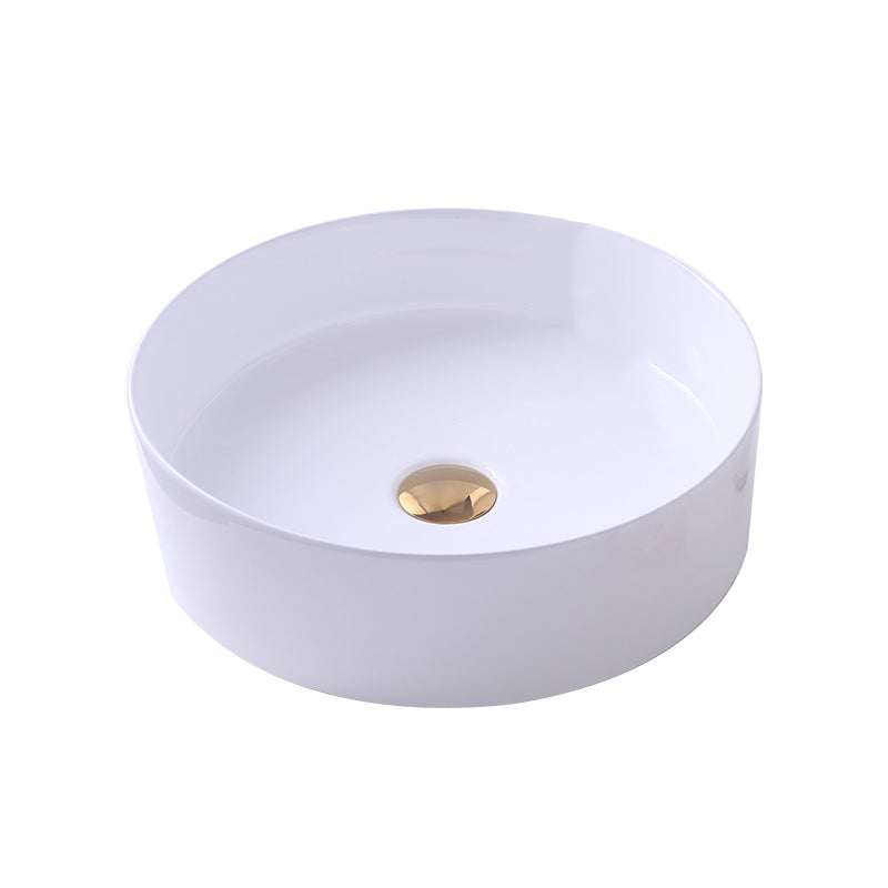 Round Bathroom Sink Contemporary Porcelain Trough Bathroom Sink