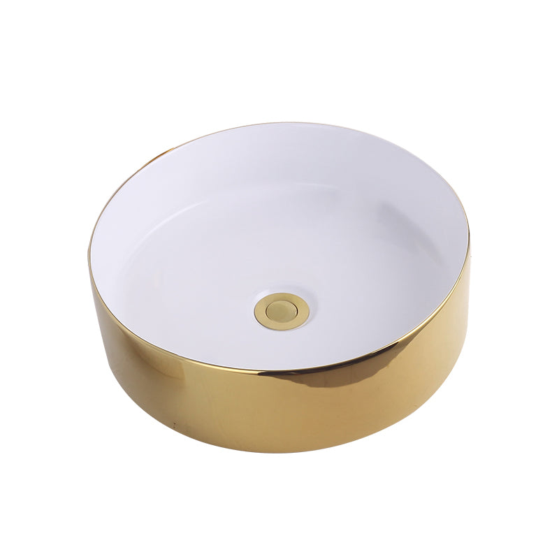 Round Bathroom Sink Contemporary Porcelain Trough Bathroom Sink