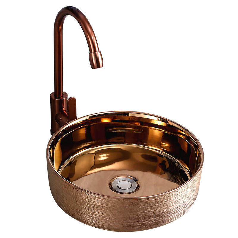 Round Bathroom Sink Contemporary Porcelain Trough Bathroom Sink