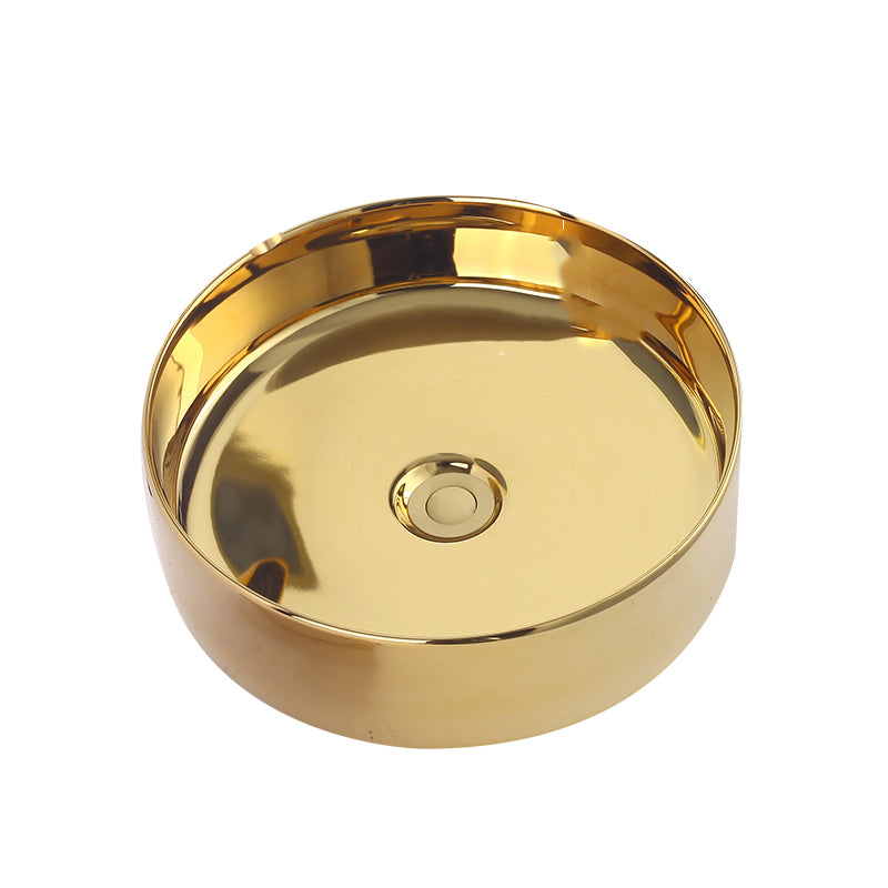 Round Bathroom Sink Contemporary Porcelain Trough Bathroom Sink