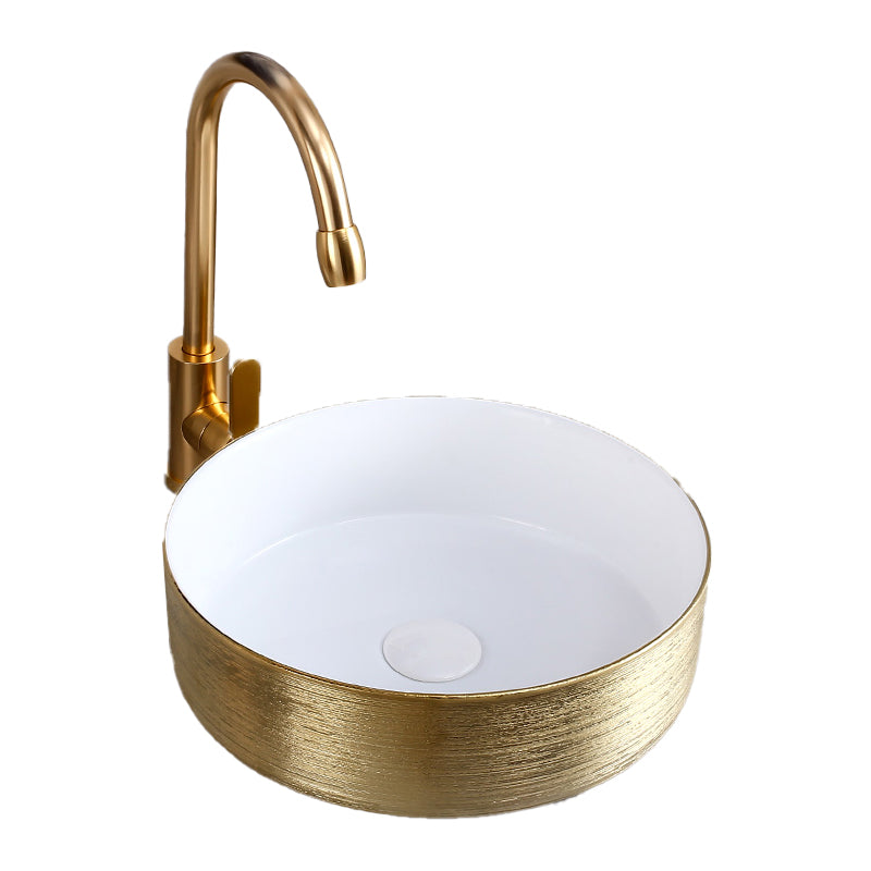 Round Bathroom Sink Contemporary Porcelain Trough Bathroom Sink