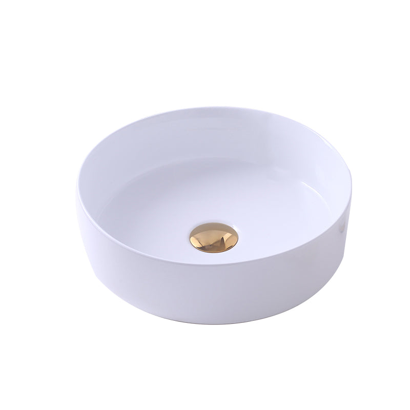 Round Bathroom Sink Contemporary Porcelain Trough Bathroom Sink