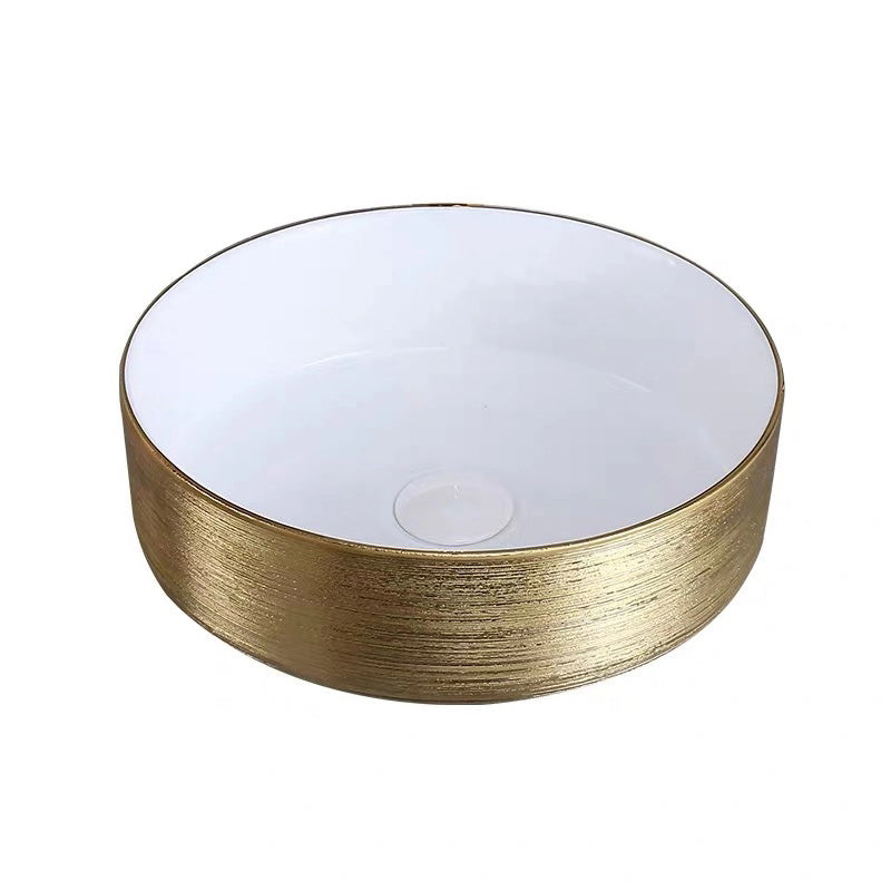Round Bathroom Sink Contemporary Porcelain Trough Bathroom Sink