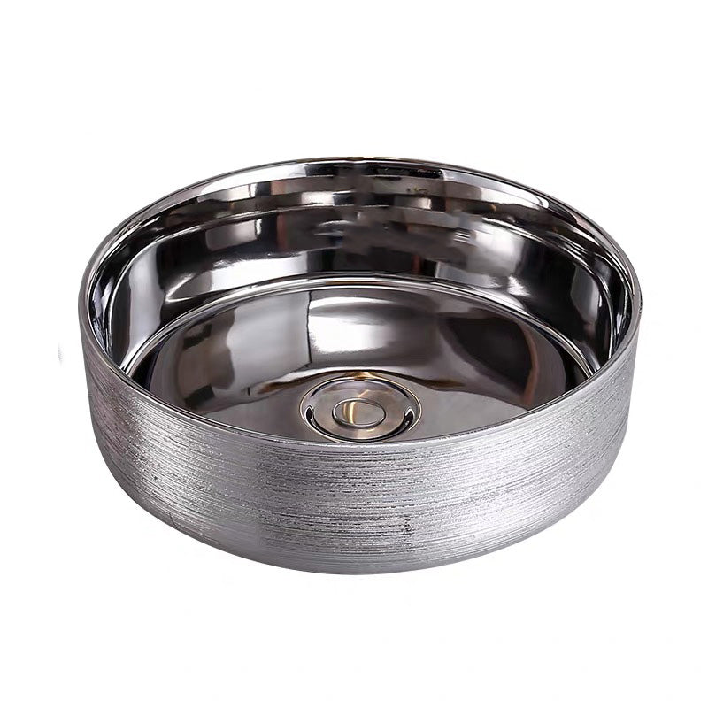 Round Bathroom Sink Contemporary Porcelain Trough Bathroom Sink