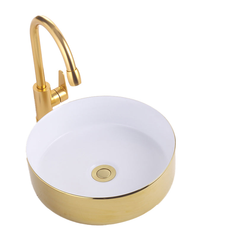 Round Bathroom Sink Contemporary Porcelain Trough Bathroom Sink