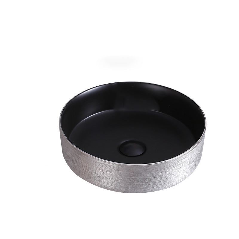 Round Bathroom Sink Contemporary Porcelain Trough Bathroom Sink