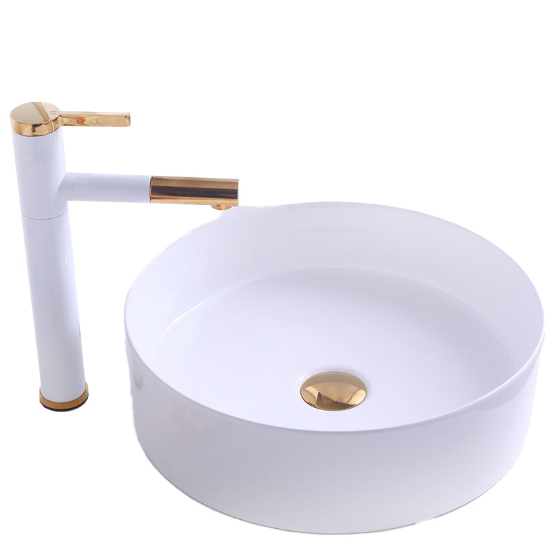 Round Bathroom Sink Contemporary Porcelain Trough Bathroom Sink