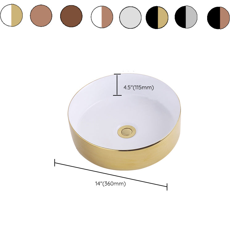 Round Bathroom Sink Contemporary Porcelain Trough Bathroom Sink