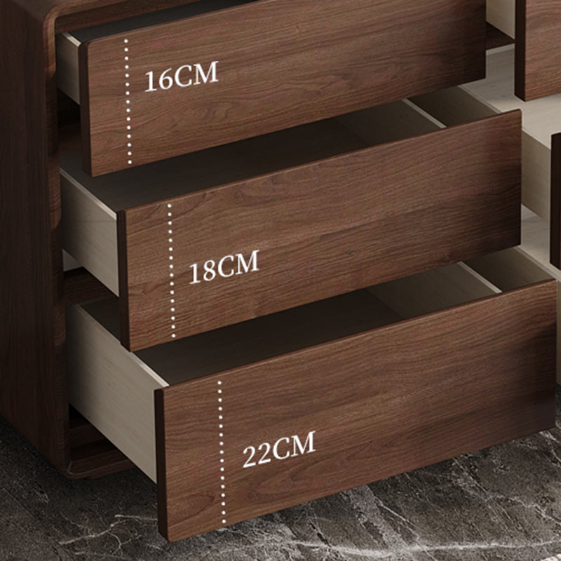 Modernism Horizontal Double Dresser Wood Storage Dresser for Home