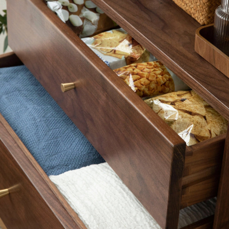 Contemporary Vertical Combo Dresser Solid Wood Storage Dresser for Home