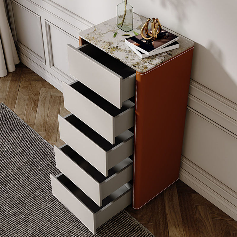 Modern Stone Lingerie Chest Vertical Storage Chest for Bedroom