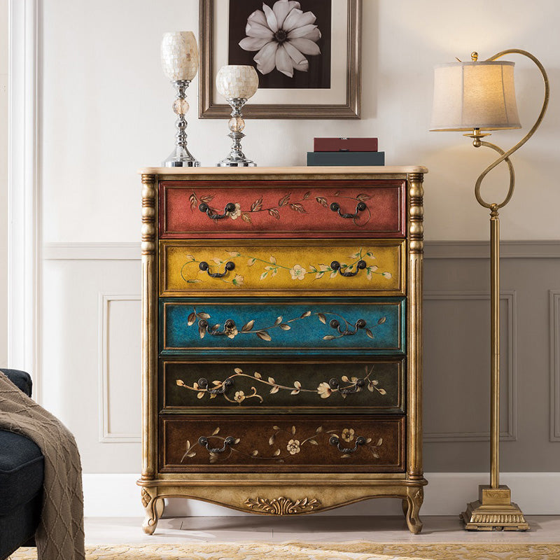 Traditional Storage Chest Solid Wood Dresser with 3/4/5 Drawers , 13.65 Inch W