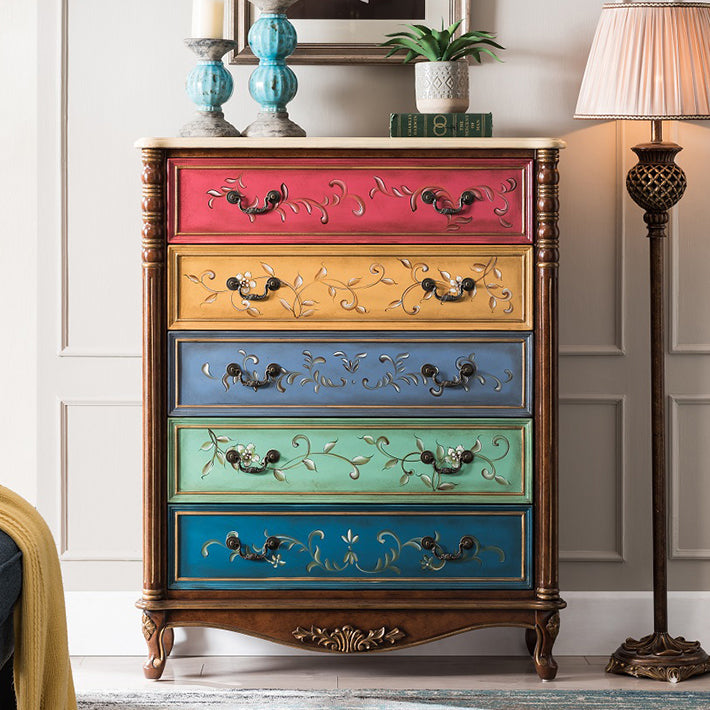 Traditional Storage Chest Solid Wood Dresser with 3/4/5 Drawers , 13.65 Inch W