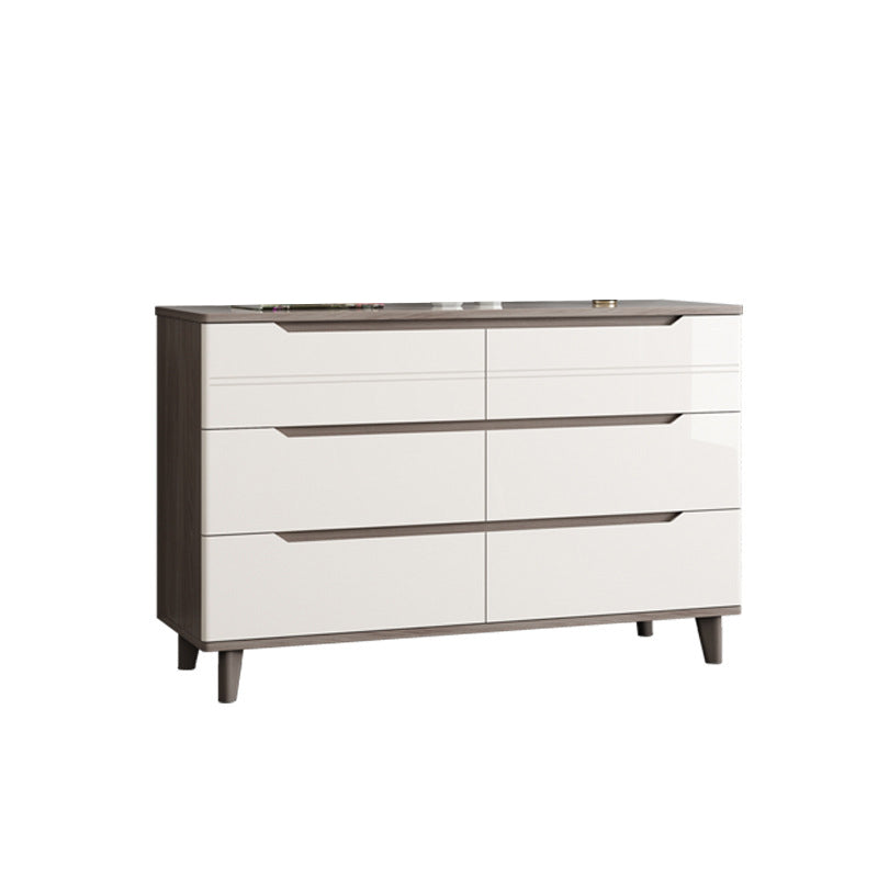 Modern Marble Double Dresser Horizontal Storage Chest for Bedroom