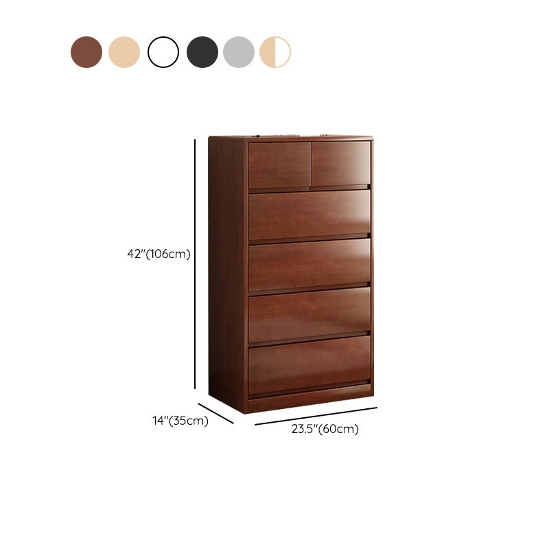 Ultra Modern Lingerie Chest Rubber Wood Storage Chest Dresser for Bedroom