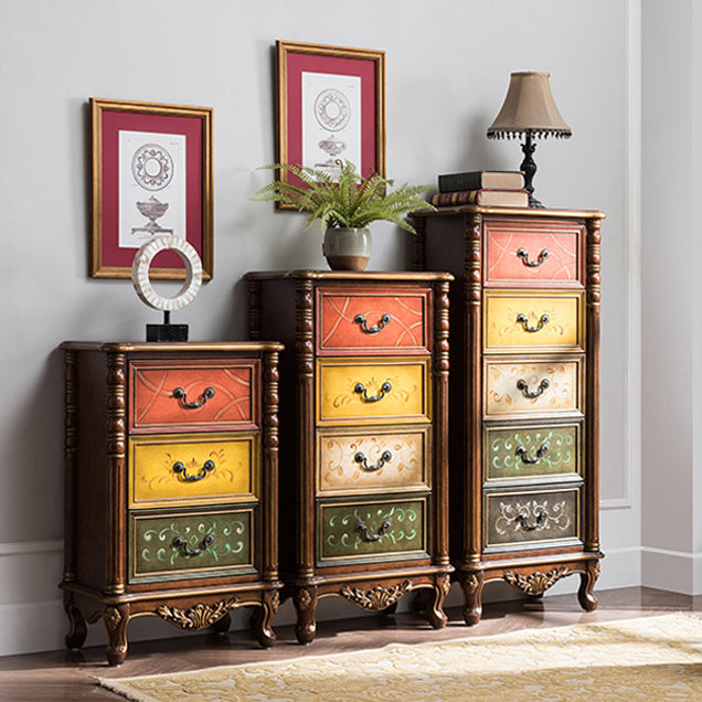 Traditional Storage Chest Solid Wood Dresser with 3/4/5 Drawers , 13.65 Inch Width