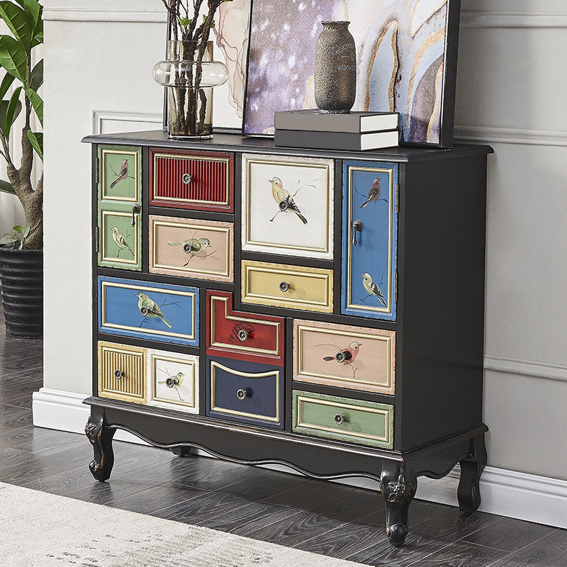 9 Drawers Chest Wooden Horizontal Traditional Dresser without Mirror