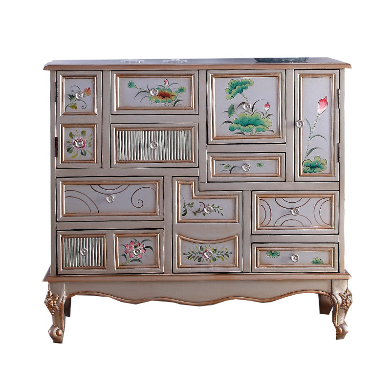 9 Drawers Chest Wooden Horizontal Traditional Dresser without Mirror