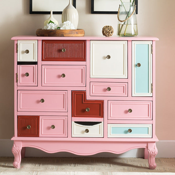 9 Drawers Chest Wooden Horizontal Traditional Dresser without Mirror