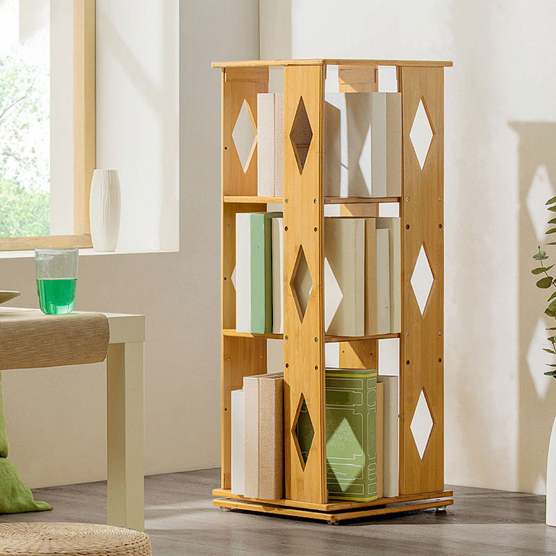 Modern Open Back Vertical Bookshelf Engineered Wood Bookcase for Study Room