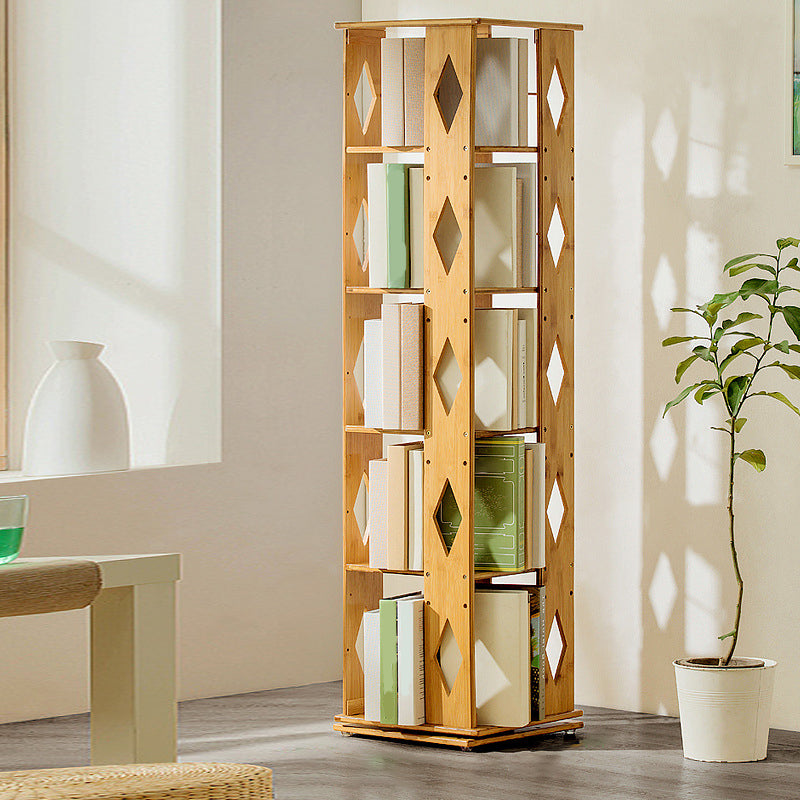 Modern Open Back Vertical Bookshelf Engineered Wood Bookcase for Study Room