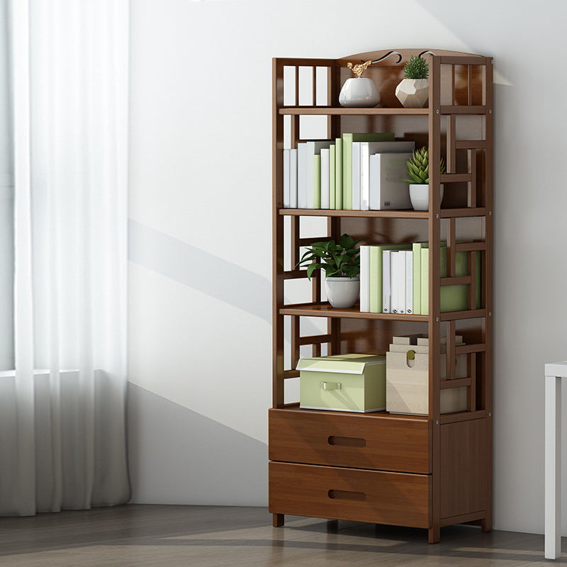 Closed Back Standard Bookshelf Engineered Wood Bookcase with Rectangular Shelves