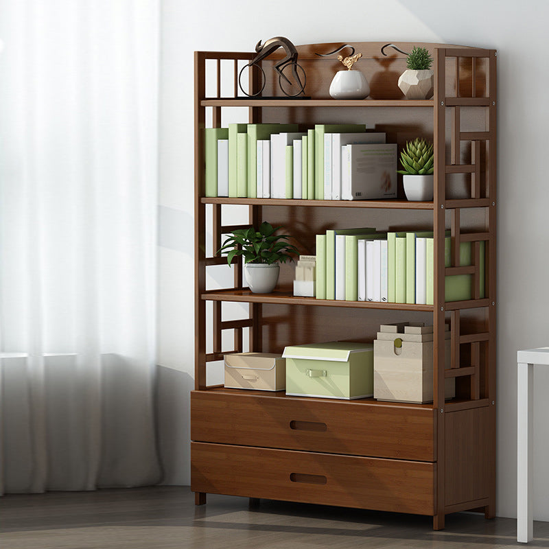 Closed Back Standard Bookshelf Engineered Wood Bookcase with Rectangular Shelves
